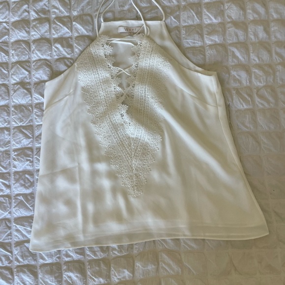 Wayf elegant White Lace-Up Women's Top - Picture 6 of 11